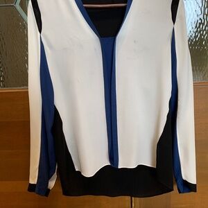 Silk color block blouse